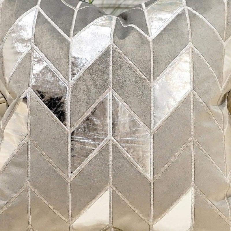 Avigers 20 x 20 Inches Grey Silver Striped Cushion Case Luxury European Throw Pillow Cover Decorative Pillow for Couch Living Room Bedroom Car - Image 3